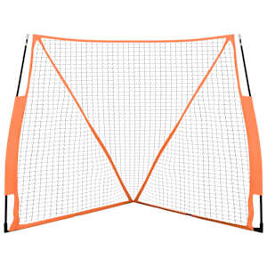 Přenosná baseballová síť oranžová/černá 183x182x183cm polyester - obrázek 3