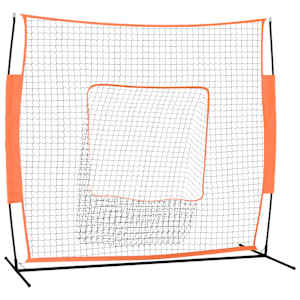Přenosná baseballová síť oranžová/černá 219x107x212cm ocel a PES - obrázek 2