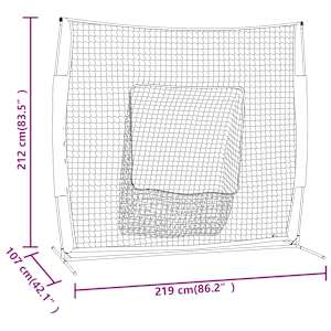 Přenosná baseballová síť oranžová/černá 219x107x212cm ocel a PES - obrázek 7