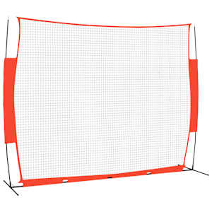 Přenosná baseballová síť červená/černá 369x107x271cm ocel a PES - obrázek 2