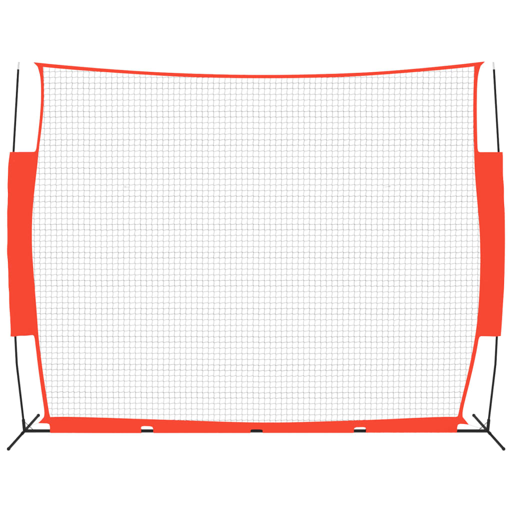 vidaXL Honkbalnet draagbaar 369x107x271 cm staal polyester rood zwart afbeelding