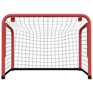 Hokejová branka se sítí červená/černá 68x32x47cm ocel/polyester - obrázek 3