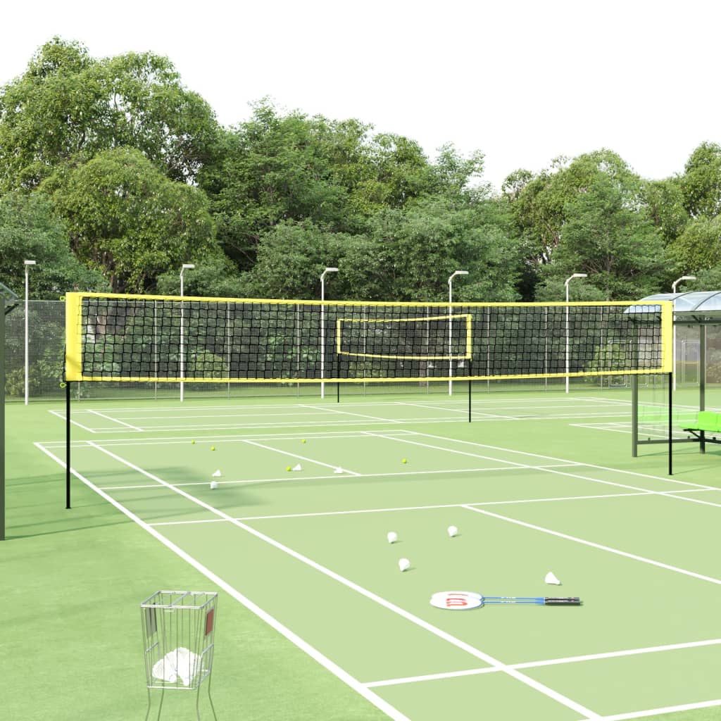 Petrashop  Badmintonová síť žlutá a černá 600 x 155 cm PE tkanina
