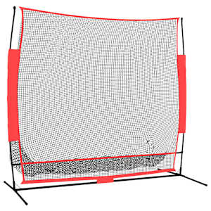 Přenosná baseballová síť černá/červená 215x107x216 cm polyester - obrázek 2