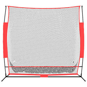 Přenosná baseballová síť černá/červená 215x107x216 cm polyester - obrázek 3