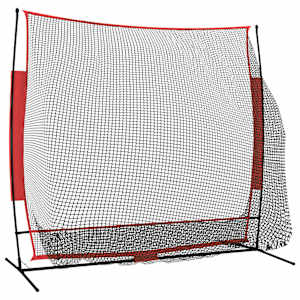 Přenosná baseballová síť černá/červená 215x107x216 cm polyester - obrázek 5