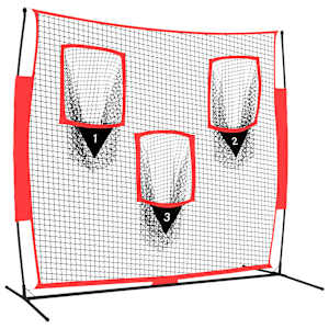 Přenosná baseballová síť černá/červená 183x105x183 cm polyester - obrázek 2