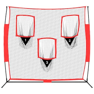 Přenosná baseballová síť černá/červená 183x105x183 cm polyester - obrázek 3