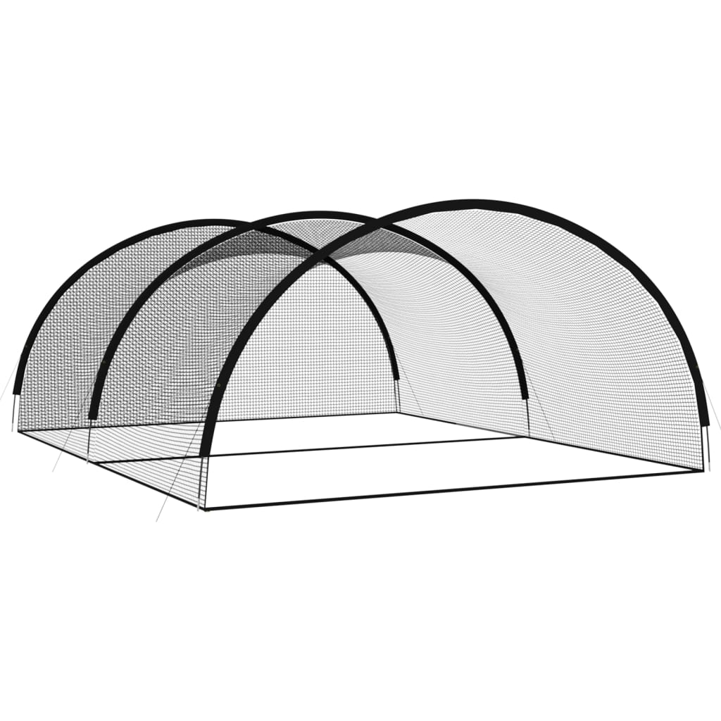 VidaXL Baseball Batting Cage Net Black 500x400x250 Cm Polyester