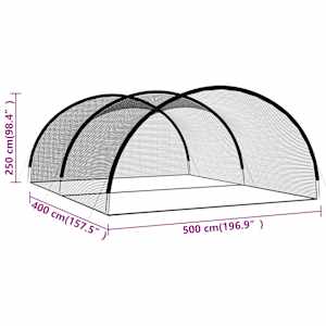Baseballová odpalování síť černá 500 x 400 x 250 cm polyester - obrázek 9