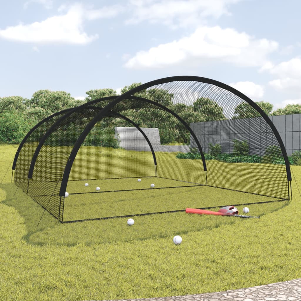 vidaXL Țarc plasă de lovituri baseball negru 500x400x250 cm poliester