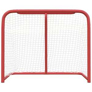vidaXL But de hockey rouge et blanc 183x71x122 cm polyester