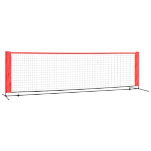 vidaXL tennisev&otilde;rk, must ja punane, 300x100x87 cm, pol&uuml;ester