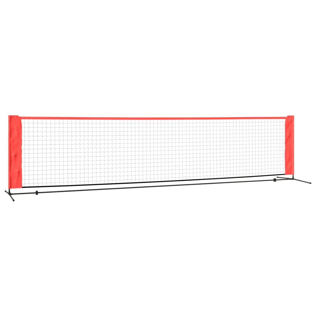 Fekete és piros poliészter teniszháló 400 x 100 x 87 cm 