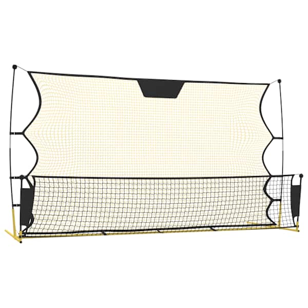 vidaXL jalgpalli tagasil&ouml;&ouml;giv&otilde;rk, must ja kollane, 183 x 85 x 120 cm