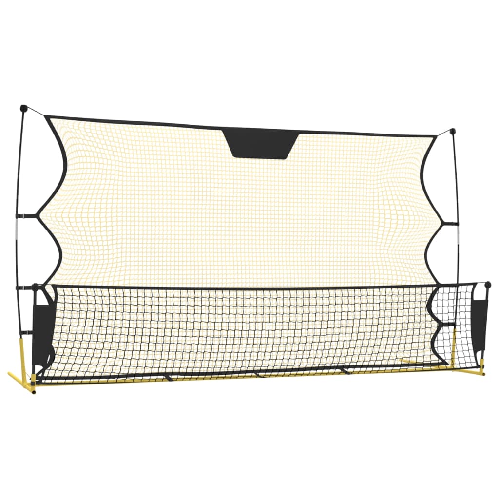 Image of vidaXL Football Rebounder Net Black and Yellow 183x85x120 cm Polyester
