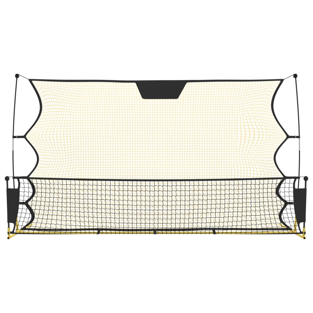 vidaXL fekete és sárga poliészter foci-visszapattanó háló 183x85x120cm