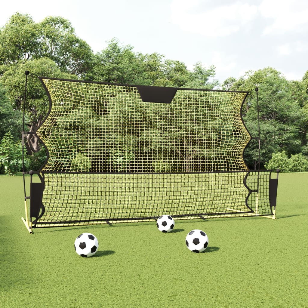 vidaXL Football stoppnett svart og gul 183x85x120 cm polyester