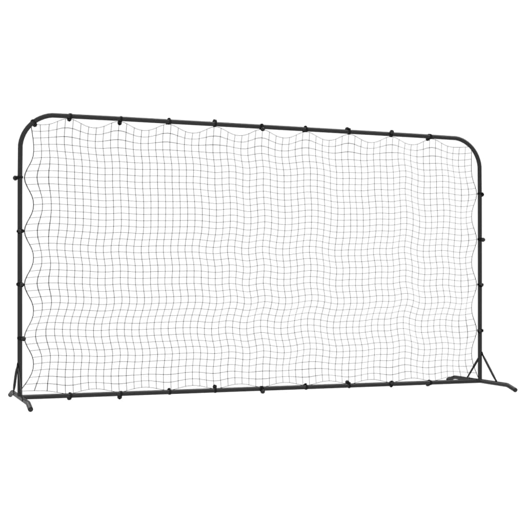 Image of vidaXL Football Rebounder Net Black 366x90x183 cm HDPE