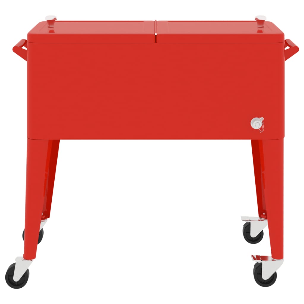 vidaXL piros hűtőkocsi kerekekkel 92 x 43 x 89 cm