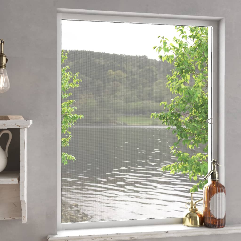 vida XL Insektenschutz für Fenster Weiß 80x 100 cm