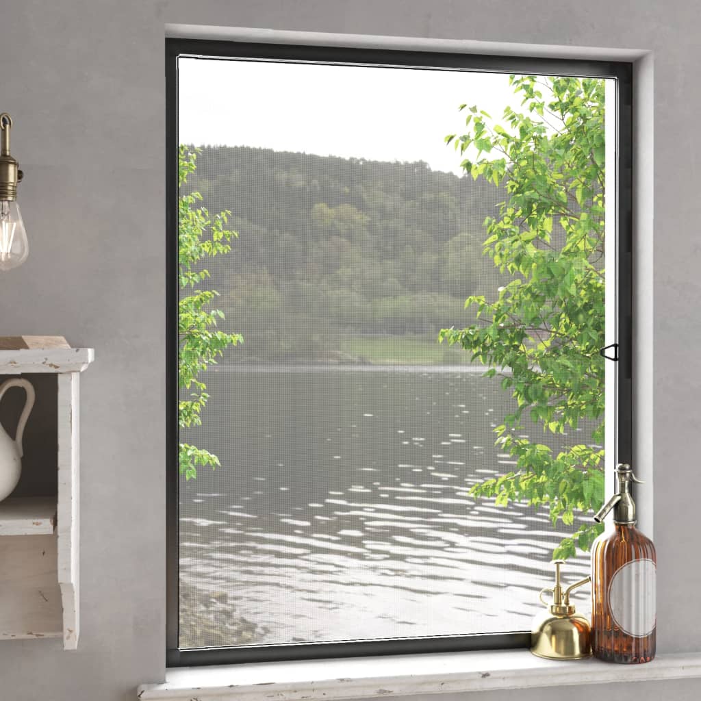 Insektenschutz für Fenster Anthrazit 80×100 cm