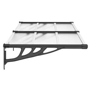 Vchodová stříška černá a průhledná 152,5 x 90 cm polykarbonát - obrázek 4