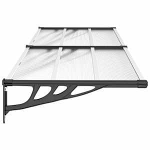 Vchodová stříška černá a průhledná 239 x 90 cm polykarbonát - obrázek 4