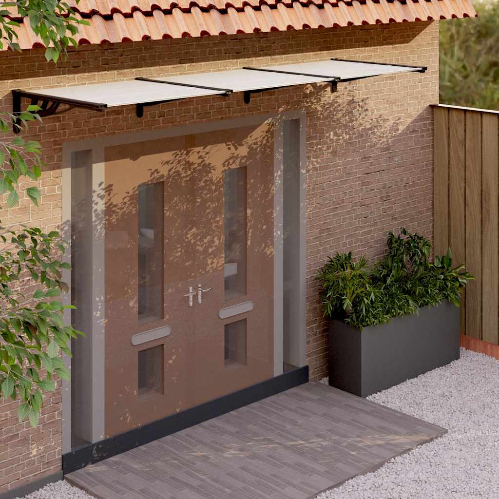 vidaXL Toldo para porta 297,5x90 cm policarbonato preto/transparente