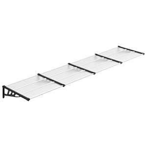 Vchodová stříška černá a průhledná 396 x 90 cm polykarbonát - obrázek 2