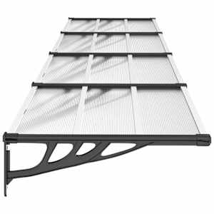 Vchodová stříška černá a průhledná 396 x 90 cm polykarbonát - obrázek 4