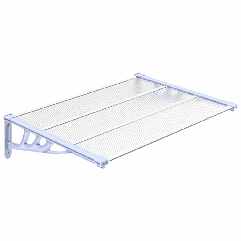 vidaXL Vchodová stříška šedá a průhledná 122 x 90 cm polykarbonát