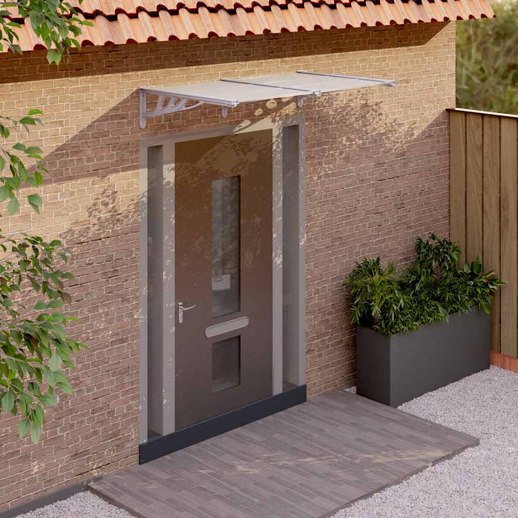 vida XL Türvordach Grau und Transparent 152,5x 90 cm Polycarbonat