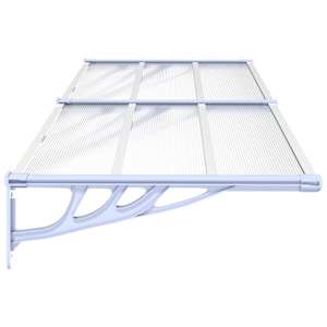 Vchodová stříška šedá a průhledná 239 x 90 cm polykarbonát - obrázek 4