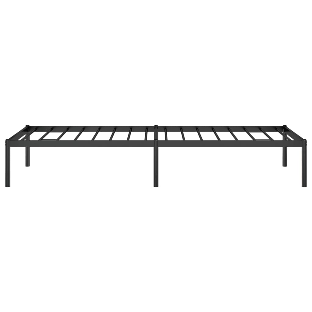 Cadru pat metalic, negru, 75x190 cm