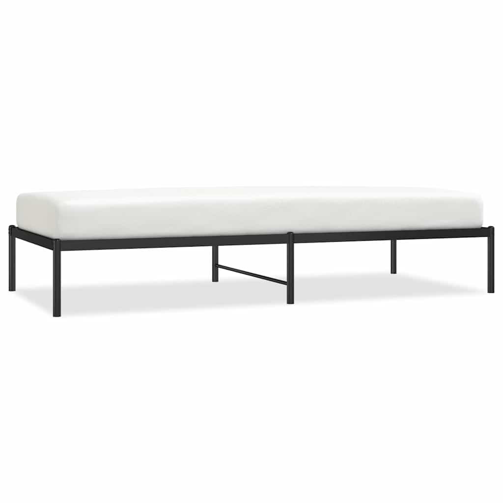 vidaXL Cadru pat metalic, negru, 90x200 cm