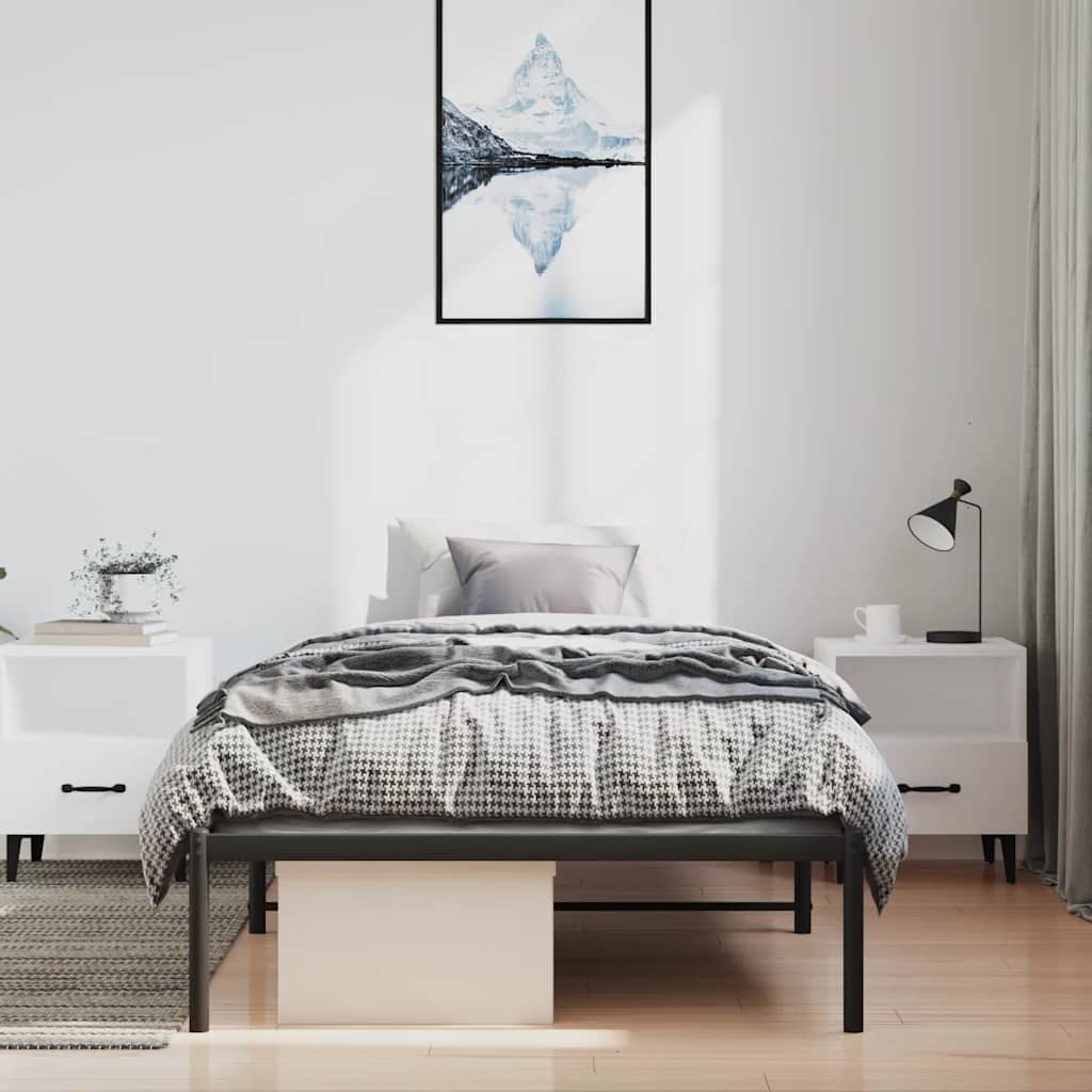 vidaXL Bedframe metaal zwart 100x190 cm afbeelding
