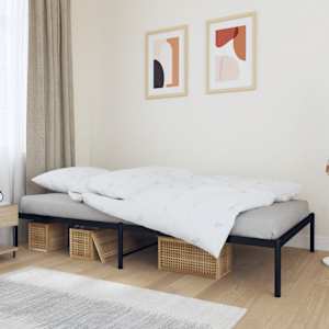 Kovinski posteljni okvir črn 107x203 cm