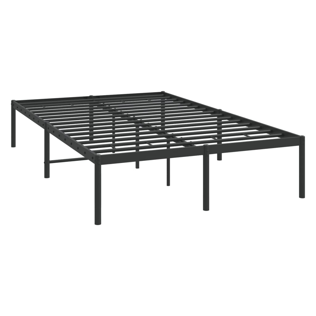 vidaXL Metal Bed Frame without Mattress Black 120x190cm