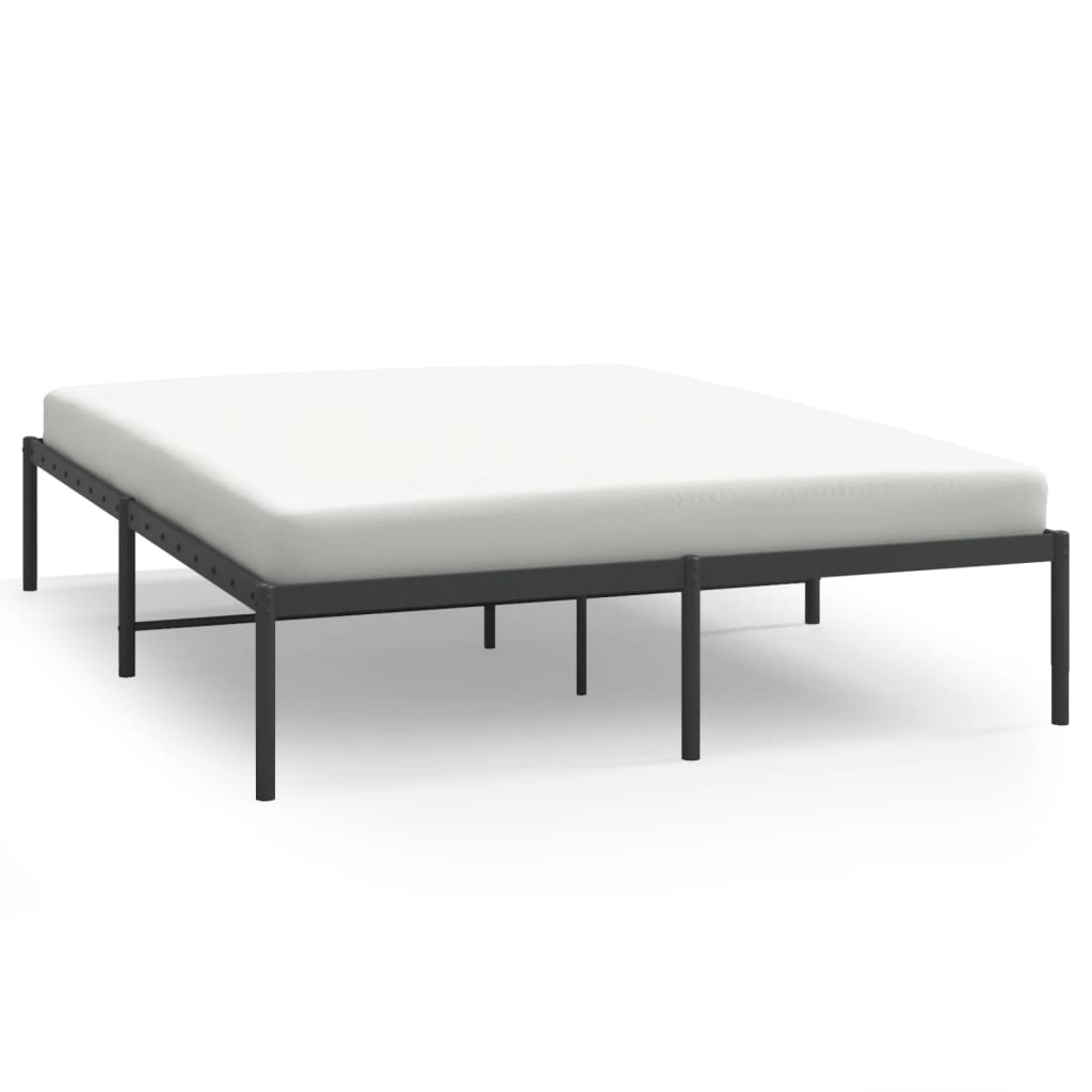 Image of vidaXL Metal Bed Frame Black 150x200 cm King Size