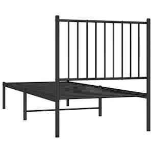 Kovový rám postele s čelem černý 75 x 190 cm - obrázek 7
