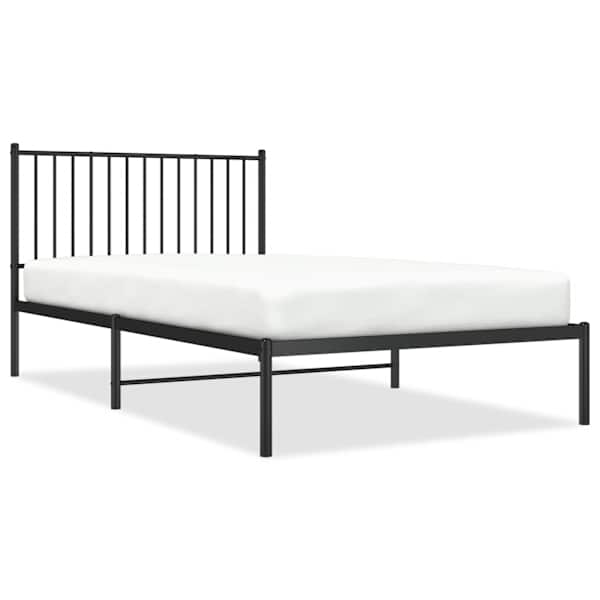 vidaXL metallist voodiraam peatsiga, must, 107 x 203 cm