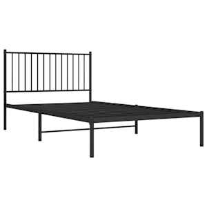 Kovový rám postele s čelem černý 107 x 203 cm - obrázek 3