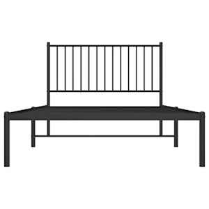 Kovový rám postele s čelem černý 107 x 203 cm - obrázek 5