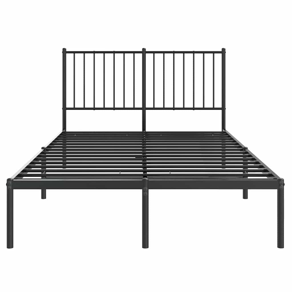 vidaXL Bedframe met hoofdbord metaal zwart 120x200 cm, foto 4