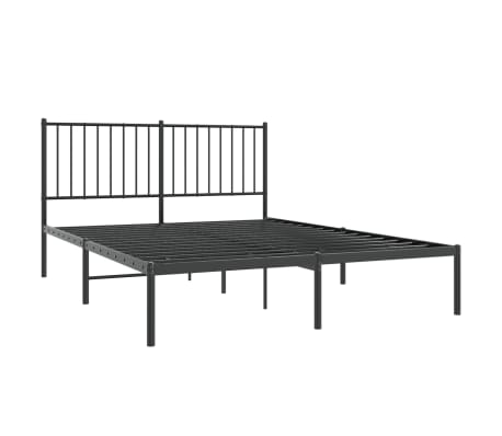 vidaXL Giroletto con Testiera in Metallo Nero 140x190 cm