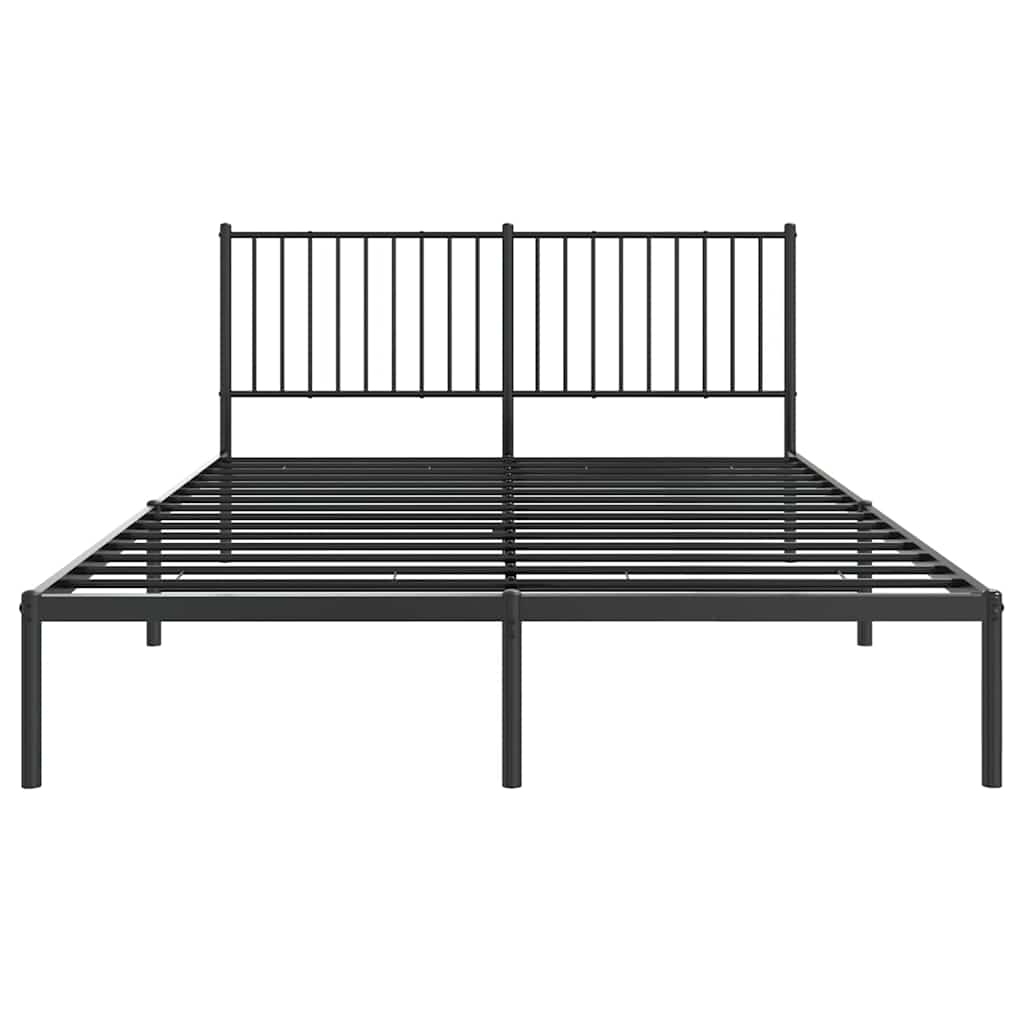 vidaXL Bedframe met hoofdbord metaal zwart 160x200 cm, foto 4