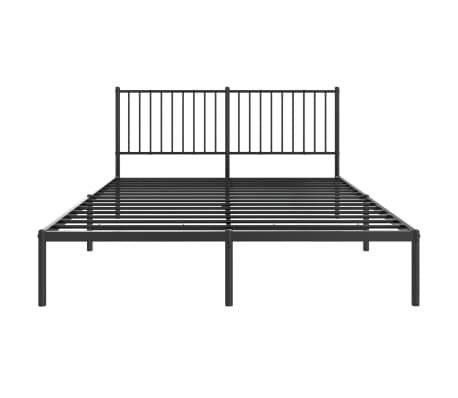 vidaXL Metal Bed Frame with Headboard Black 160x200 cm | vidaXL.ie