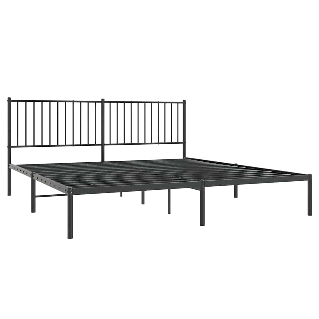 vidaXL Bedframe met hoofdbord metaal zwart 183x213 cm, foto 4