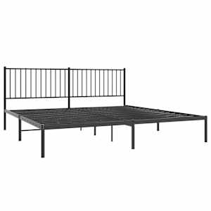 vidaXL Bettgestell mit Kopfteil Metall Schwarz 200x200 cm